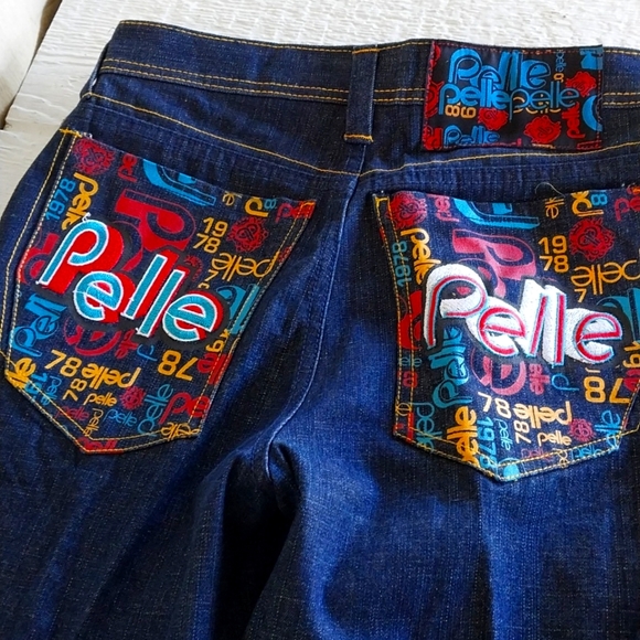 Pelle Pelle Mens Colorful Denim Jeans Size 16 Straight Leg - Picture 2 of 8